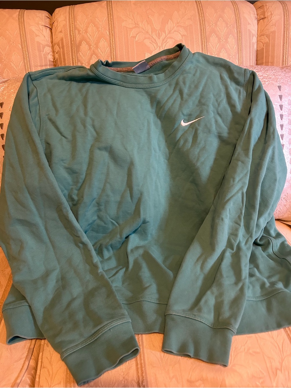 Nike Teal Green Crewneck Sweatshirt with White Swoosh